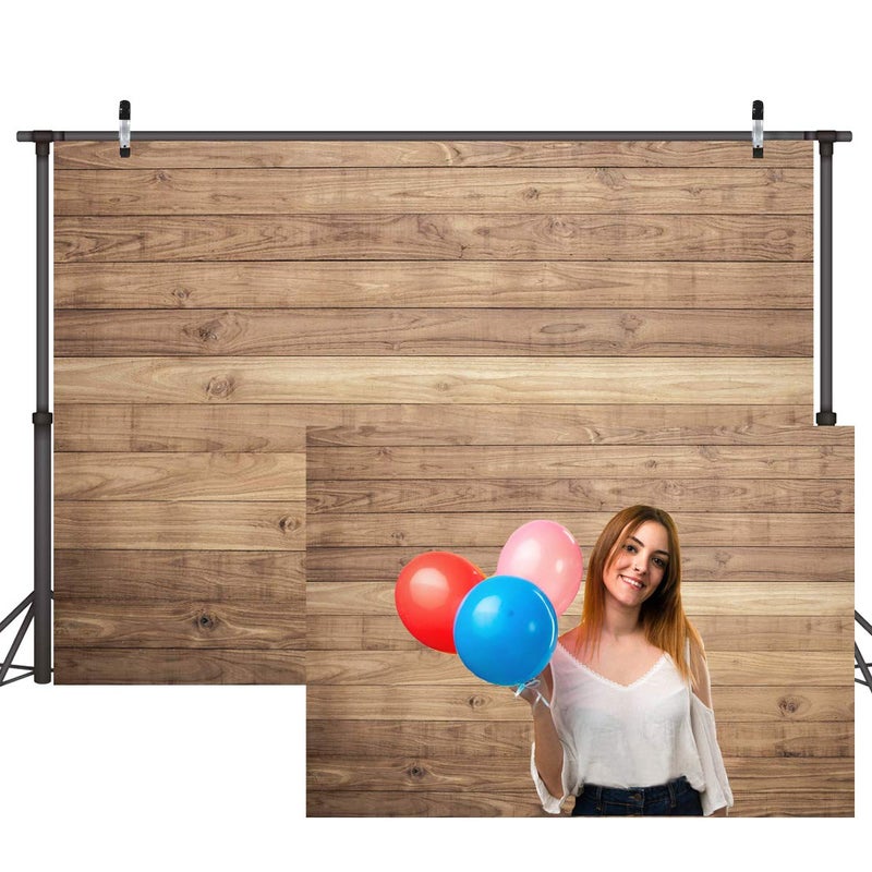 CYLYH 7x5ft Wooden Backdrop Baby Shower Backdrops Boho Party Decorations Backdrops Props for Studio for Photographers Retro Wood Wall Background D178 - Image 1